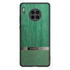 For Huawei Mate 30 Shang Rui Wood Grain Skin PU + TPU Shockproof Case(Green) - 1