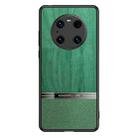 For Huawei Mate 40 Pro Shang Rui Wood Grain Skin PU + TPU Shockproof Case(Green) - 1