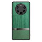 For Huawei Mate 40 Shang Rui Wood Grain Skin PU + TPU Shockproof Case(Green) - 1