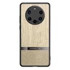 For Huawei Mate 40 Pro+ Shang Rui Wood Grain Skin PU + TPU Shockproof Case(Wood Color) - 1