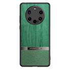 For Huawei Mate 40 Pro+ Shang Rui Wood Grain Skin PU + TPU Shockproof Case(Green) - 1