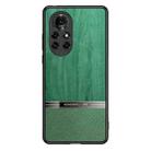 For Huawei nova 8 Pro 5G Shang Rui Wood Grain Skin PU + TPU Shockproof Case(Green) - 1