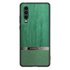 For Huawei P30 Shang Rui Wood Grain Skin PU + TPU Shockproof Case(Green) - 1