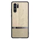 For Huawei P30 Pro Shang Rui Wood Grain Skin PU + TPU Shockproof Case(Wood Color) - 1