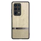 For Huawei P40 Pro+ Shang Rui Wood Grain Skin PU + TPU Shockproof Case(Wood Color) - 1