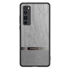 For Huawei nova 7 5G Shang Rui Wood Grain Skin PU + TPU Shockproof Case(Grey) - 1