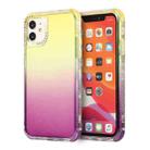 For iPhone 11 3 In 1 Dreamland PC + TPU Gradient Two-color Transparent Border Protective Case (Yellow Purple) - 1