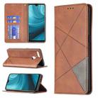 For OPPO A7 Rhombus Texture Horizontal Flip Magnetic Leather Case with Holder & Card Slots(Brown) - 1