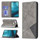 For OPPO A7 Rhombus Texture Horizontal Flip Magnetic Leather Case with Holder & Card Slots(Grey) - 1