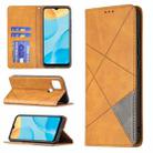 For OPPO A15 Rhombus Texture Horizontal Flip Magnetic Leather Case with Holder & Card Slots(Yellow) - 1