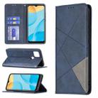 For OPPO A15 Rhombus Texture Horizontal Flip Magnetic Leather Case with Holder & Card Slots(Blue) - 1