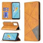 For OPPO A54 4G / A55 5G Rhombus Texture Horizontal Flip Magnetic Leather Case with Holder & Card Slots(Yellow) - 1