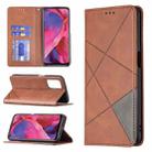 For OPPO A74 5G / A93 5G / A54 5G Rhombus Texture Horizontal Flip Magnetic Leather Case with Holder & Card Slots(Brown) - 1