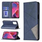 For OPPO A74 5G / A93 5G / A54 5G Rhombus Texture Horizontal Flip Magnetic Leather Case with Holder & Card Slots(Blue) - 1