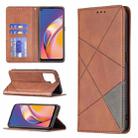 For OPPO A94 4G / Reno 5F / F19 Pro Rhombus Texture Horizontal Flip Magnetic Leather Case with Holder & Card Slots(Brown) - 1