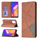 For OPPO A94 5G / F19 Pro Plus / Reno5 Z 5G Rhombus Texture Horizontal Flip Magnetic Leather Case with Holder & Card Slots(Brown) - 1