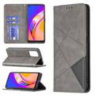 For OPPO A94 5G / F19 Pro Plus / Reno5 Z 5G Rhombus Texture Horizontal Flip Magnetic Leather Case with Holder & Card Slots(Grey) - 1