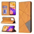 For OPPO Realme 8 / 8 Pro Rhombus Texture Horizontal Flip Magnetic Leather Case with Holder & Card Slots(Yellow) - 1