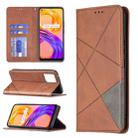 For OPPO Realme 8 / 8 Pro Rhombus Texture Horizontal Flip Magnetic Leather Case with Holder & Card Slots(Brown) - 1