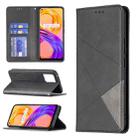 For OPPO Realme 8 / 8 Pro Rhombus Texture Horizontal Flip Magnetic Leather Case with Holder & Card Slots(Black) - 1