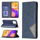 For OPPO Realme 8 / 8 Pro Rhombus Texture Horizontal Flip Magnetic Leather Case with Holder & Card Slots(Blue) - 1