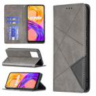 For OPPO Realme 8 / 8 Pro Rhombus Texture Horizontal Flip Magnetic Leather Case with Holder & Card Slots(Grey) - 1