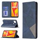 For OPPO Realme C15 / C12 / C25 Rhombus Texture Horizontal Flip Magnetic Leather Case with Holder & Card Slots(Blue) - 1