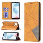 For OPPO Realme C21 / C20 Rhombus Texture Horizontal Flip Magnetic Leather Case with Holder & Card Slots(Yellow) - 1