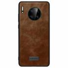 For Huawei Mate 30 Pro SULADA Shockproof TPU + Handmade Leather Protective Case(Brown) - 1