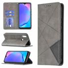 For vivo Y11/Y15/Y12/Y17 Rhombus Texture Horizontal Flip Magnetic Leather Case with Holder & Card Slots(Grey) - 1