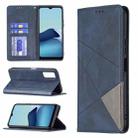 For vivo Y20 Rhombus Texture Horizontal Flip Magnetic Leather Case with Holder & Card Slots(Blue) - 1