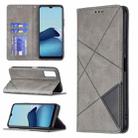 For vivo Y20 Rhombus Texture Horizontal Flip Magnetic Leather Case with Holder & Card Slots(Grey) - 1