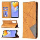 For vivo Y51 2020 / Y51a / Y51s Rhombus Texture Horizontal Flip Magnetic Leather Case with Holder & Card Slots(Yellow) - 1