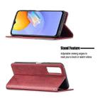 For vivo Y51 2020 / Y51a / Y51s Rhombus Texture Horizontal Flip Magnetic Leather Case with Holder & Card Slots(Red) - 5
