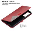 For vivo Y51 2020 / Y51a / Y51s Rhombus Texture Horizontal Flip Magnetic Leather Case with Holder & Card Slots(Red) - 6