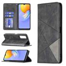 For vivo Y51 2020 / Y51a / Y51s Rhombus Texture Horizontal Flip Magnetic Leather Case with Holder & Card Slots(Black) - 1