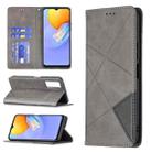 For vivo Y51 2020 / Y51a / Y51s Rhombus Texture Horizontal Flip Magnetic Leather Case with Holder & Card Slots(Grey) - 1