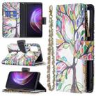 For vivo V21 Colored Drawing Pattern Zipper Horizontal Flip Leather Case with Holder & Card Slots & Wallet(Big Tree) - 1