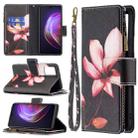 For vivo V21 Colored Drawing Pattern Zipper Horizontal Flip Leather Case with Holder & Card Slots & Wallet(Lotus) - 1