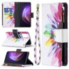 For vivo V21 Colored Drawing Pattern Zipper Horizontal Flip Leather Case with Holder & Card Slots & Wallet(Sun Flower) - 1