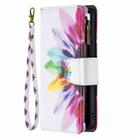 For vivo V21 Colored Drawing Pattern Zipper Horizontal Flip Leather Case with Holder & Card Slots & Wallet(Sun Flower) - 2