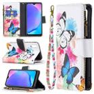 For vivo Y11/Y15/Y12/Y17 Colored Drawing Pattern Zipper Horizontal Flip Leather Case with Holder & Card Slots & Wallet(Two Butterflies) - 1