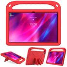 For Lenovo Tab P11 TB-J606F / Tab P11 Plus TB-J607F Portable Handle EVA Shockproof Anti Falling Protective Case with Triangle Holder(Red) - 1