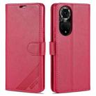 AZNS Sheepskin Texture Horizontal Flip Leather Case with Holder & Card Slots & Wallet For Honor 50 Pro(Red) - 1