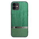 Shang Rui Wood Grain Skin PU + TPU Shockproof Case For iPhone 12 mini(Green) - 1
