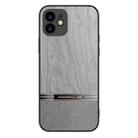 Shang Rui Wood Grain Skin PU + TPU Shockproof Case For iPhone 12(Grey) - 1