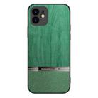 Shang Rui Wood Grain Skin PU + TPU Shockproof Case For iPhone 12(Green) - 1