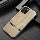 Shang Rui Wood Grain Skin PU + TPU Shockproof Case For iPhone 12 Pro(Wood Color) - 1