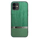 For iPhone 11 Shang Rui Wood Grain Skin PU + TPU Shockproof Case (Green) - 1
