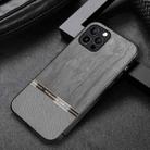 Shang Rui Wood Grain Skin PU + TPU Shockproof Case For iPhone 11 Pro(Grey) - 1